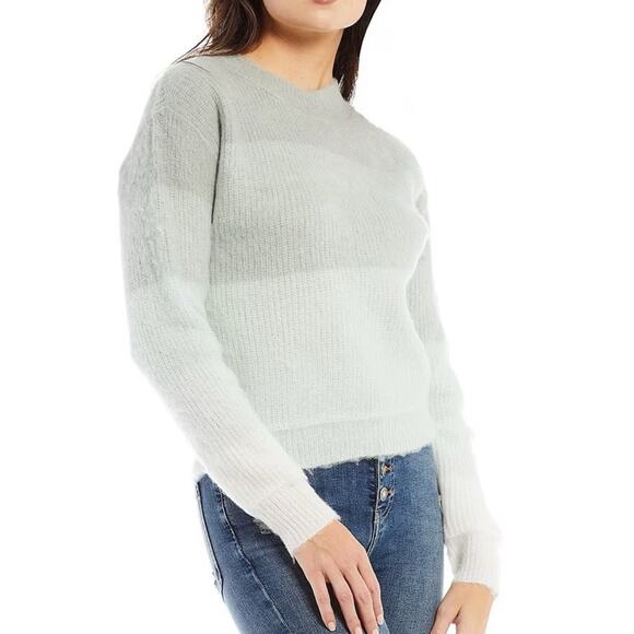 Free People | Autumn Sky Ombre Color Block Wool Fuzzy Pullover Statement Sweater - Picture 1 of 10